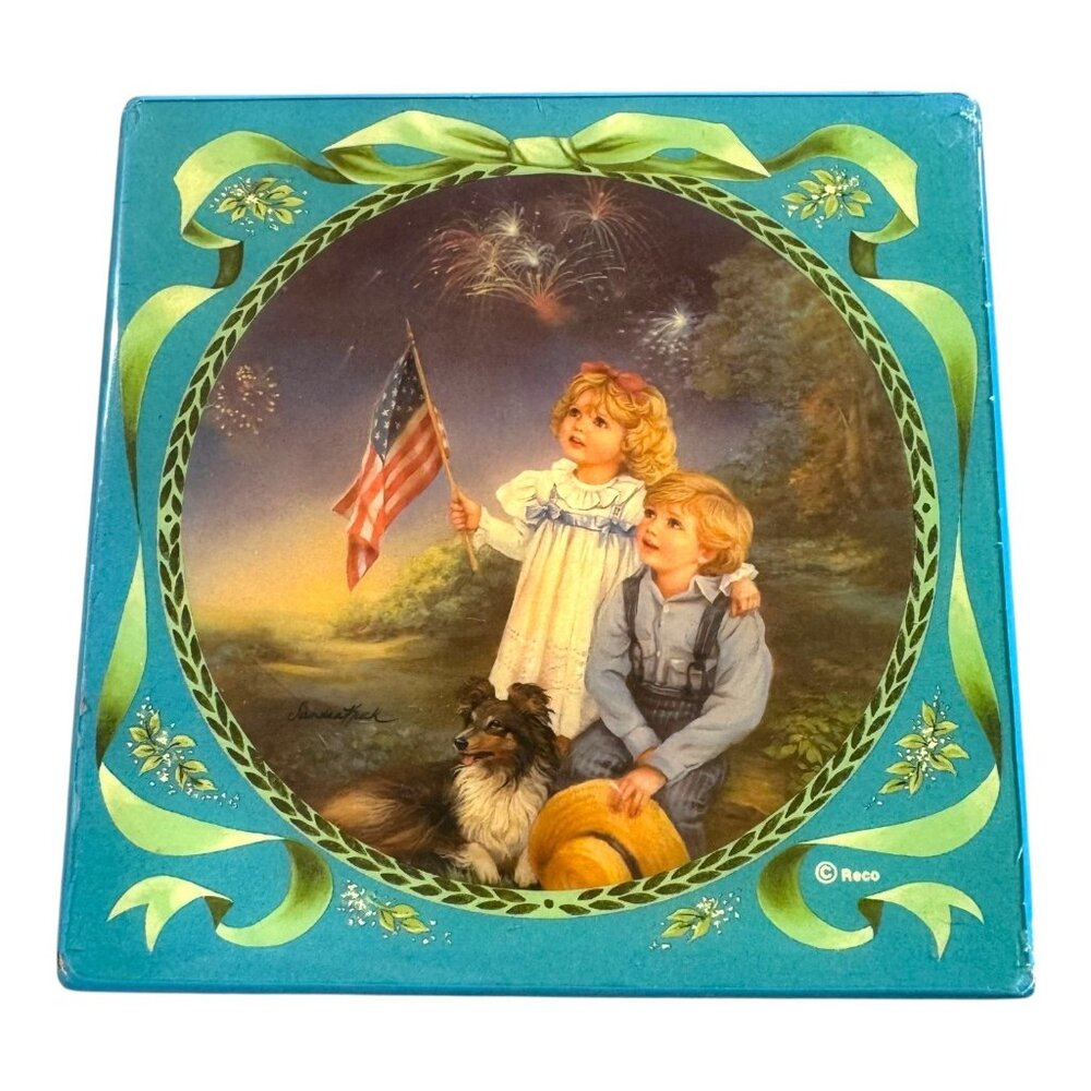 Reco Music Jewelry Box Sandra Kuck "Star Spangled Sky" Mirror Vintage READ